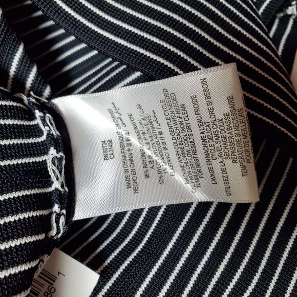 BCBG Max Azria Black & White Striped Bodycon Skirt Size L - Picture 5 of 11